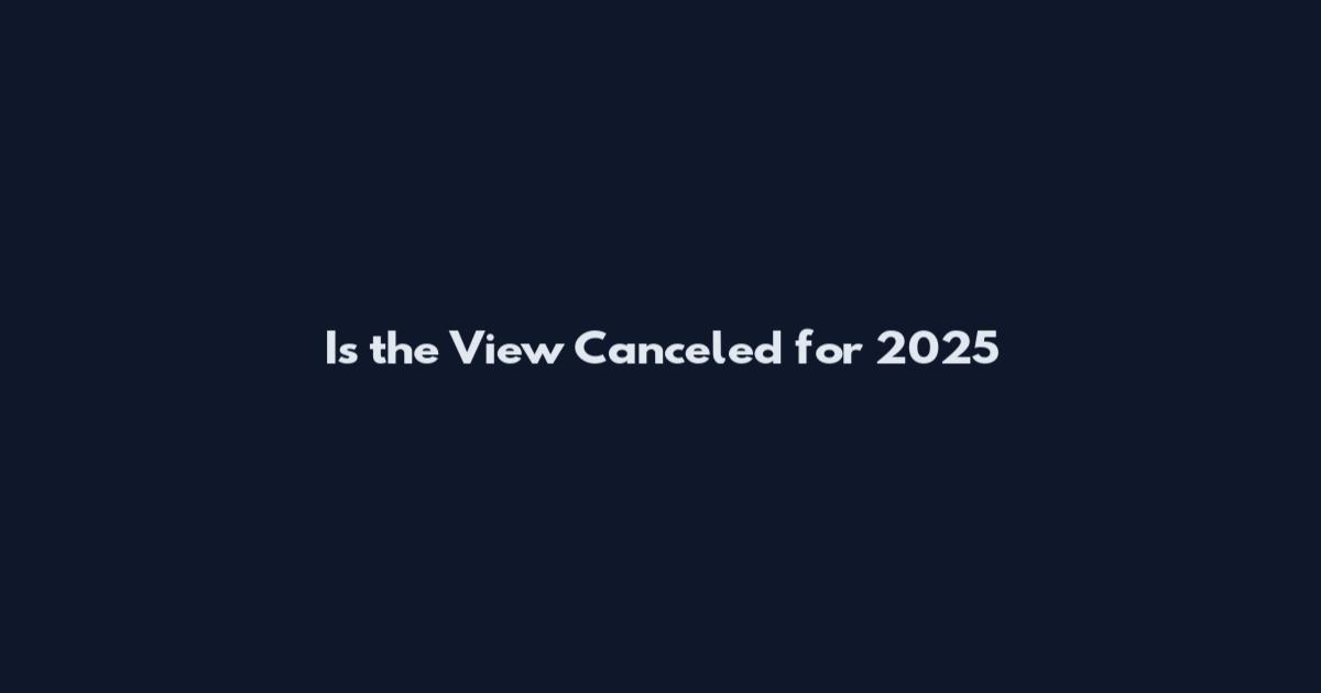 Is the View Canceled for 2025