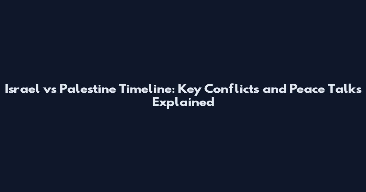 Israel vs Palestine Timeline: Key Conflicts and Peace Talks Explained