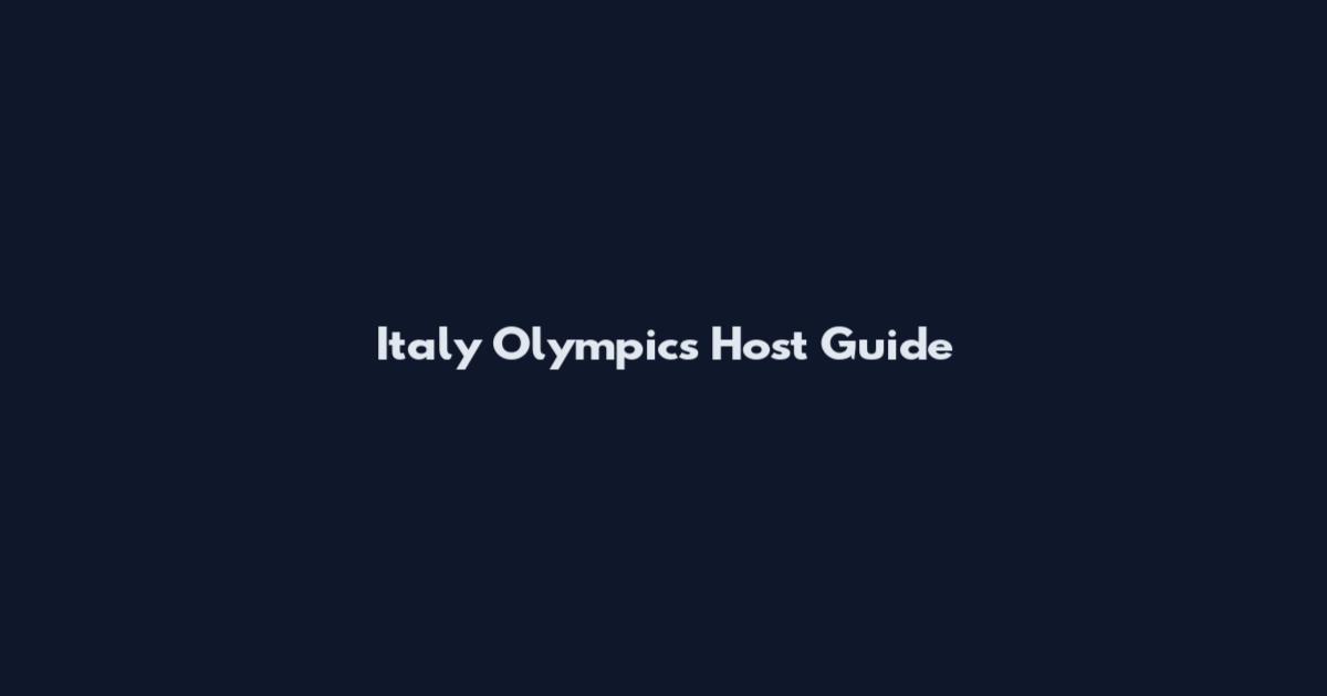 Italy Olympics Host Guide