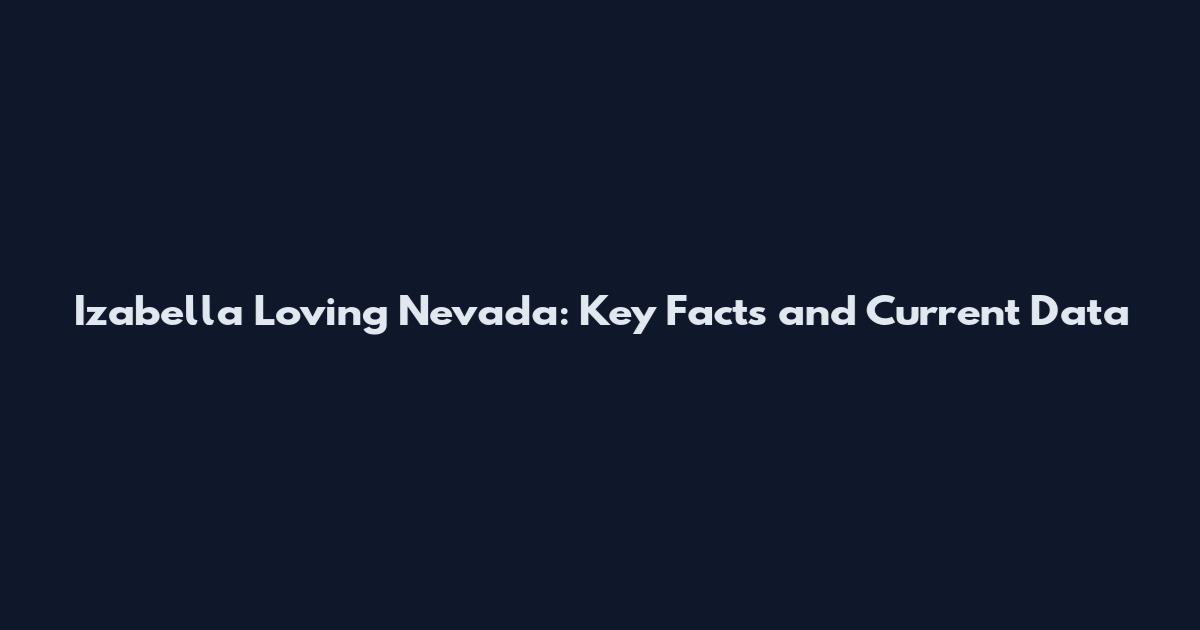 Izabella Loving Nevada: Key Facts and Current Data
