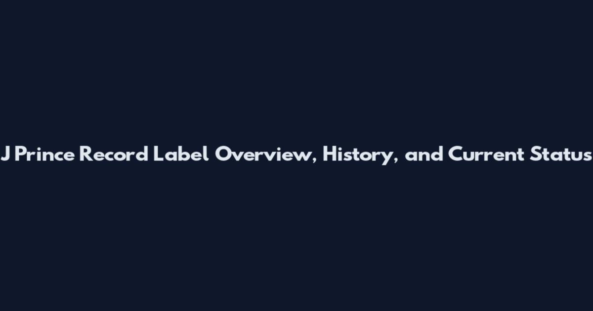 J Prince Record Label Overview, History, and Current Status