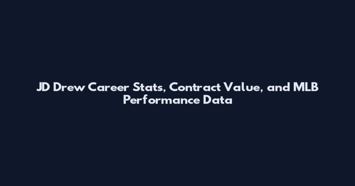 JD Drew Career Stats, Contract Value, and MLB Performance Data