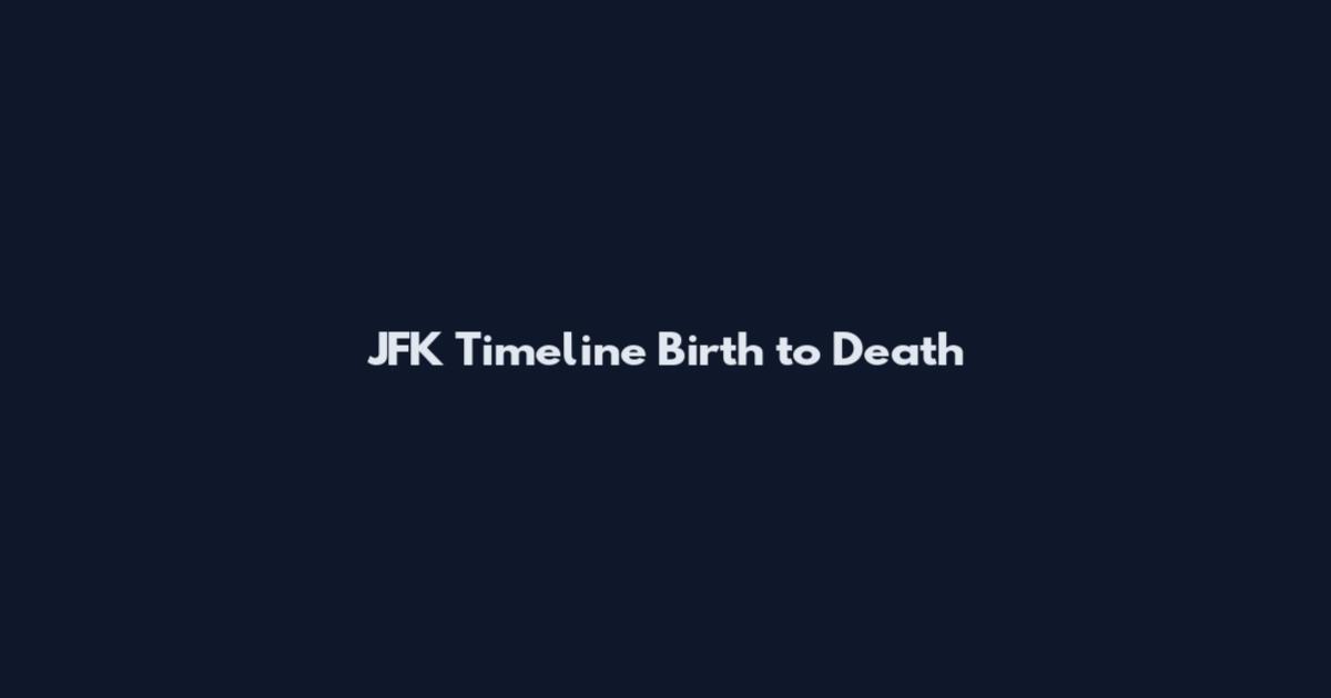 JFK Timeline Birth to Death