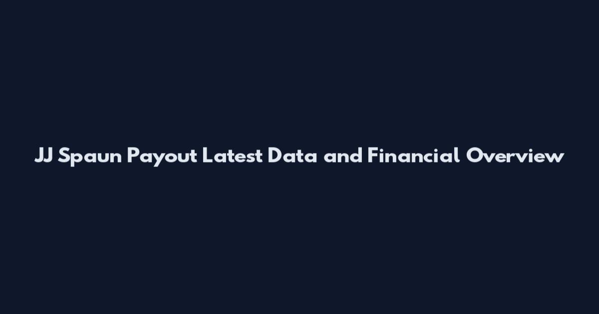 JJ Spaun Payout Latest Data and Financial Overview
