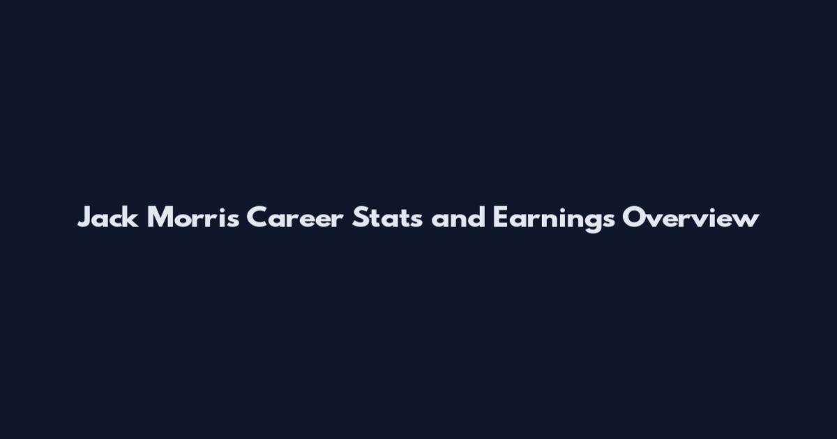 Jack Morris Career Stats and Earnings Overview