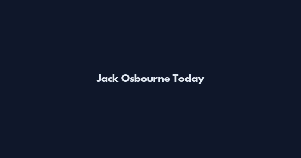 Jack Osbourne Today