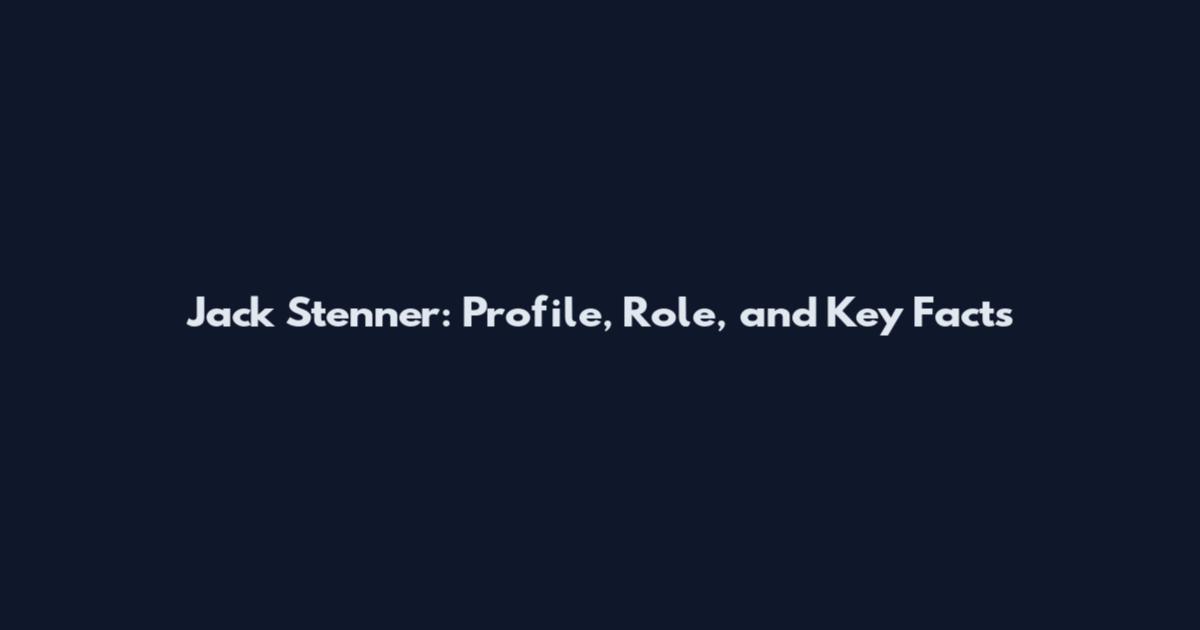 Jack Stenner: Profile, Role, and Key Facts
