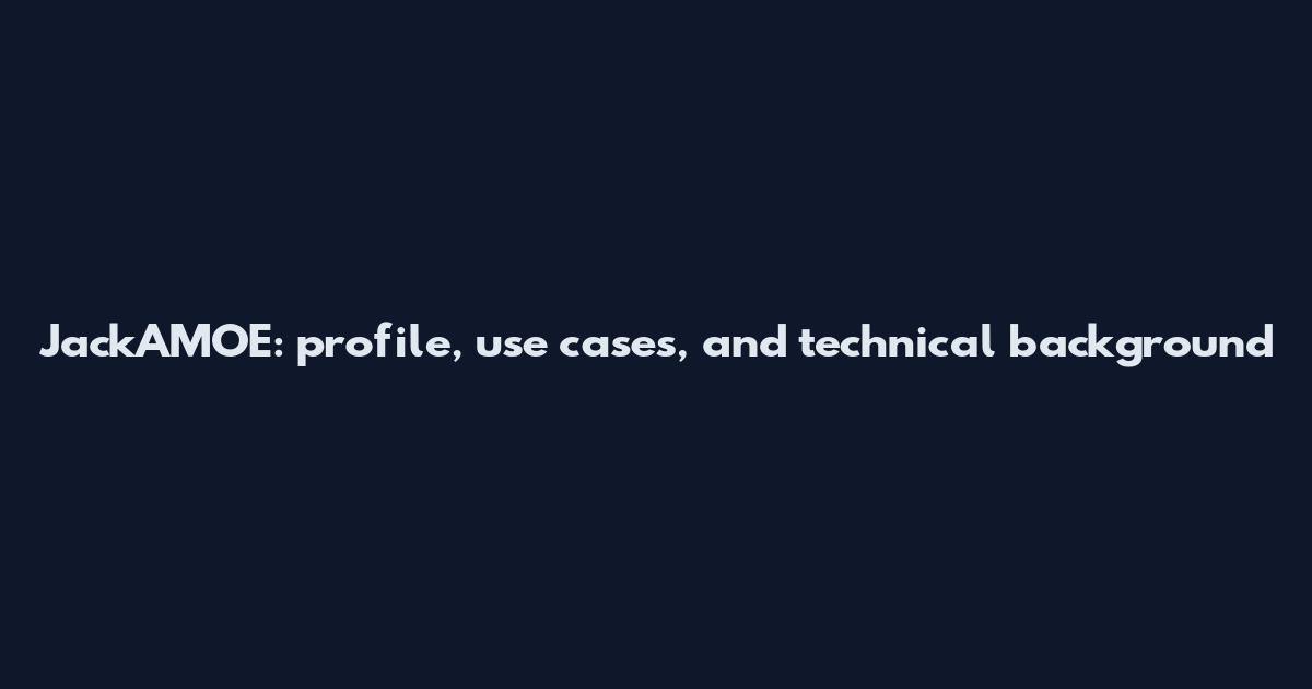 JackAMOE: profile, use cases, and technical background