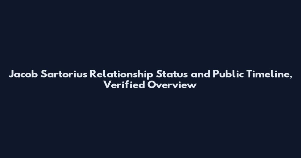 Jacob Sartorius Relationship Status and Public Timeline, Verified Overview