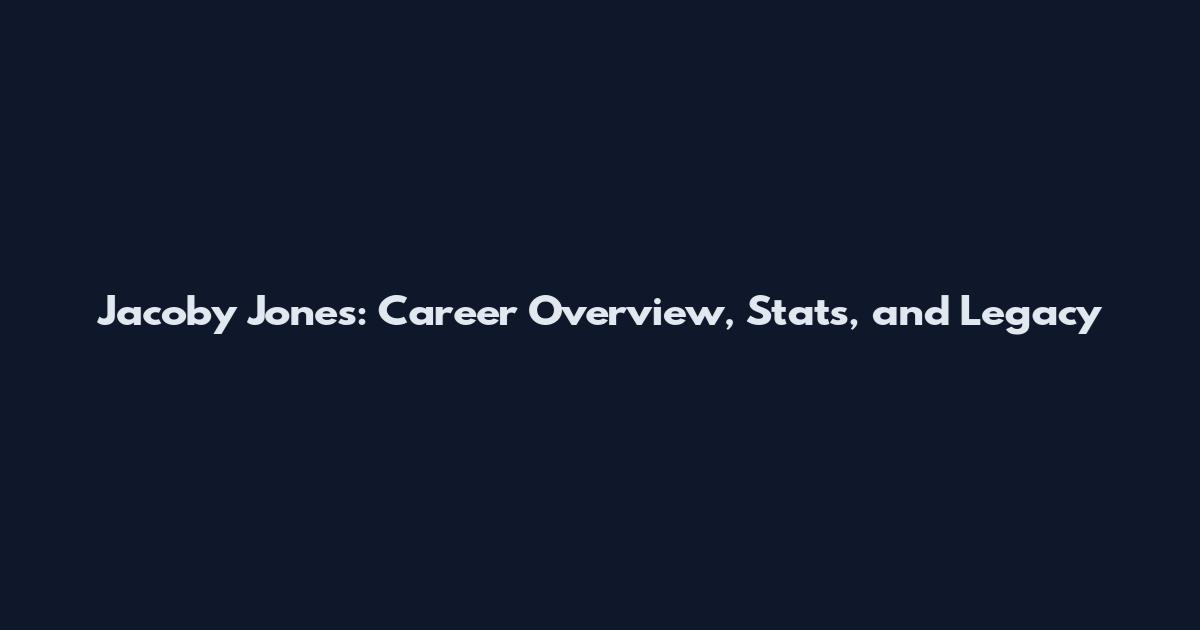 Jacoby Jones: Career Overview, Stats, and Legacy