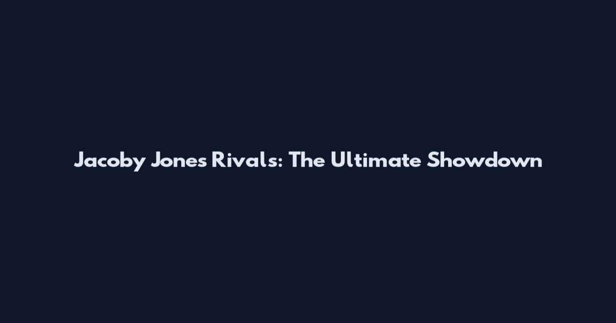 Jacoby Jones Rivals: The Ultimate Showdown