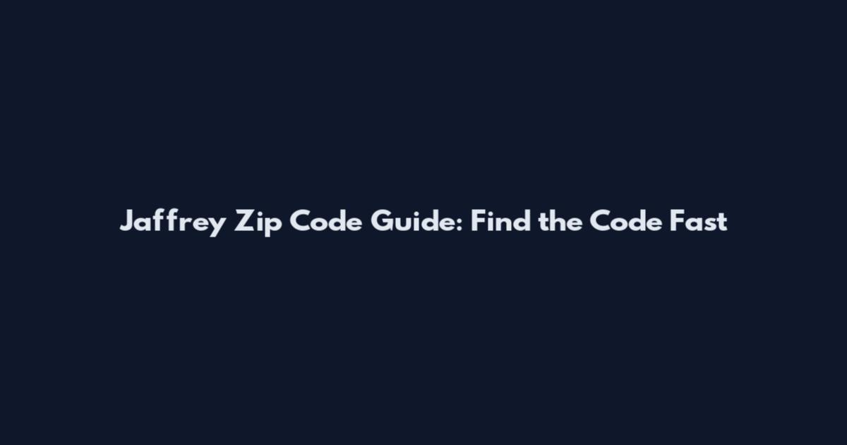 Jaffrey Zip Code Guide: Find the Code Fast