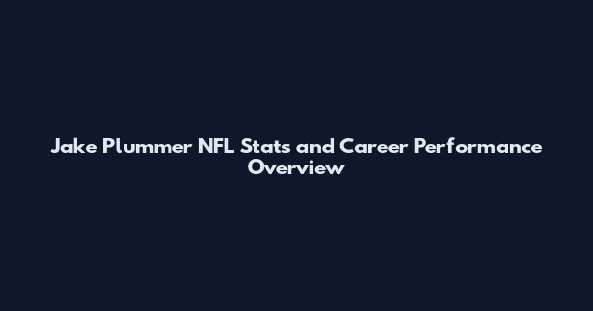 Jake Plummer NFL Stats and Career Performance Overview