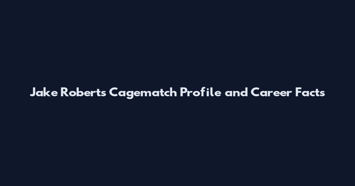 Jake Roberts Cagematch Profile and Career Facts