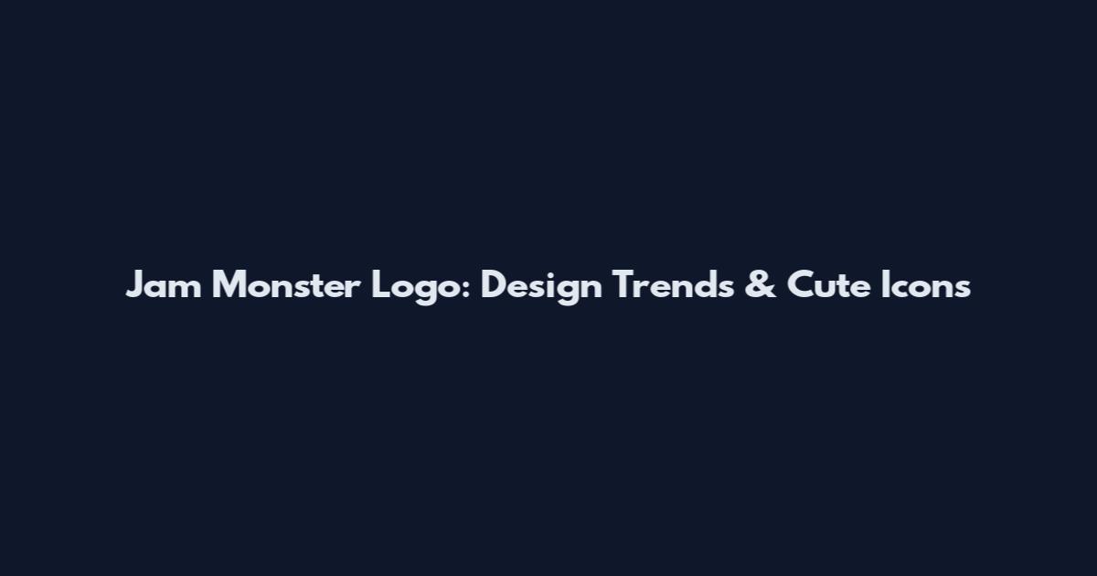 Jam Monster Logo: Design Trends & Cute Icons