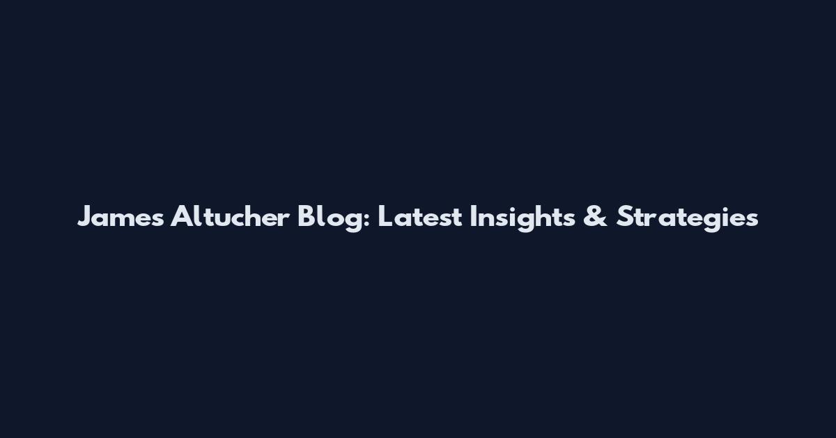 James Altucher Blog: Latest Insights & Strategies