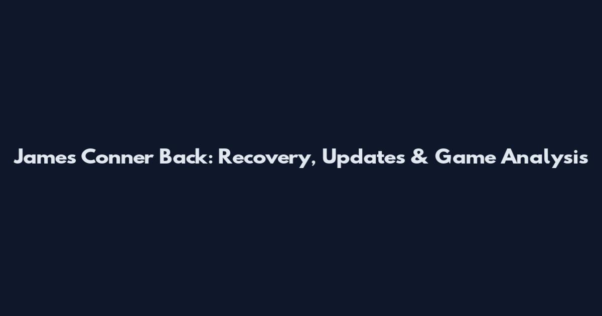 James Conner Back: Recovery, Updates & Game Analysis