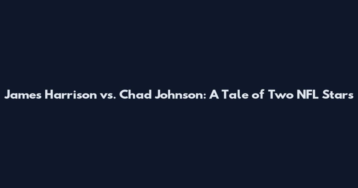 James Harrison vs. Chad Johnson: A Tale of Two NFL Stars
