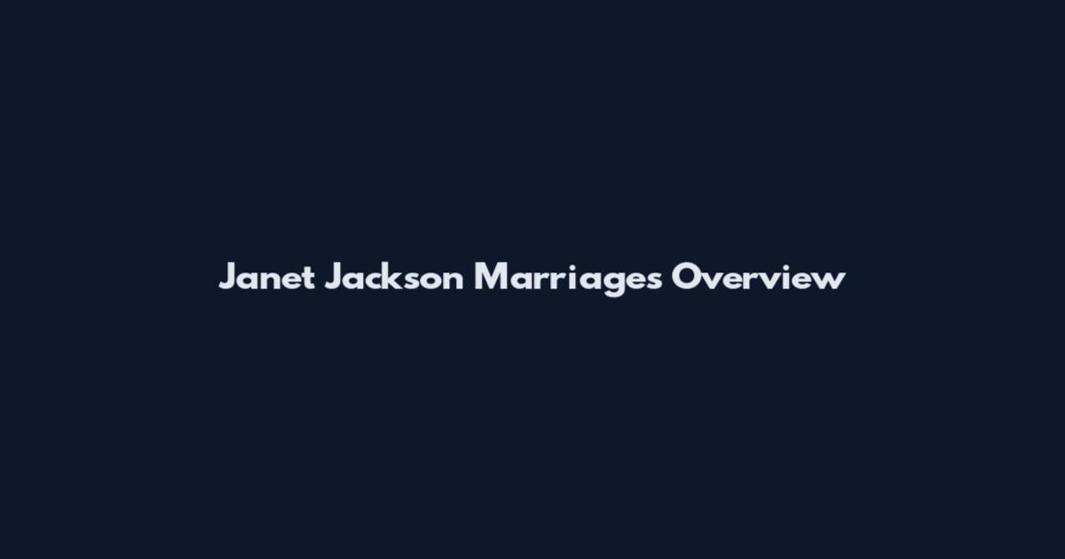 Janet Jackson Marriages Overview