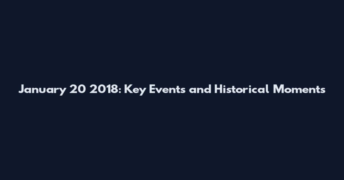 January 20 2018: Key Events and Historical Moments