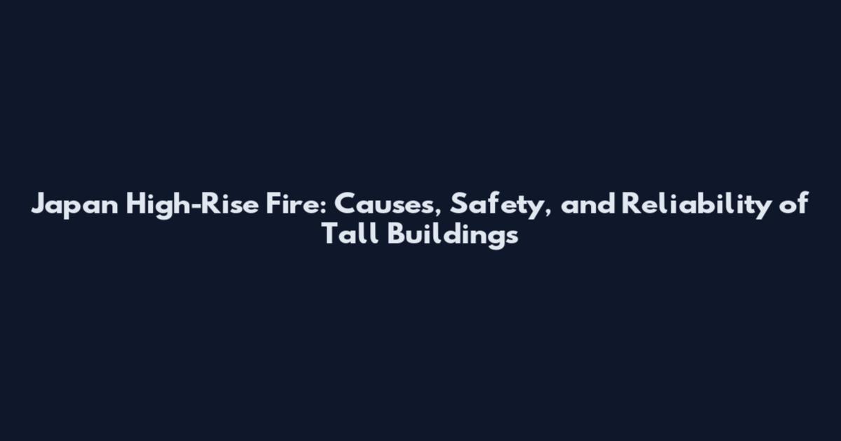 Japan High-Rise Fire: Causes, Safety, and Reliability of Tall Buildings