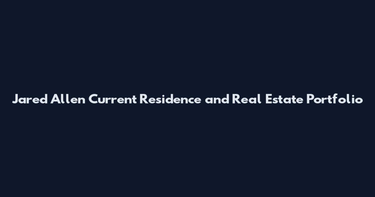 Jared Allen Current Residence and Real Estate Portfolio