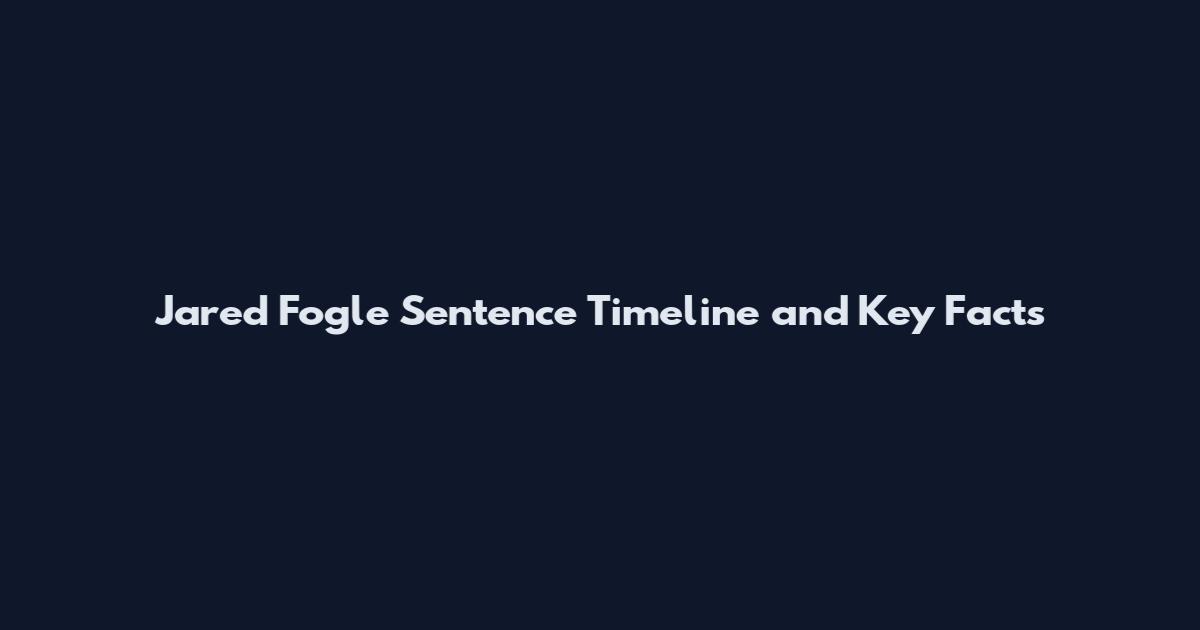 Jared Fogle Sentence Timeline and Key Facts