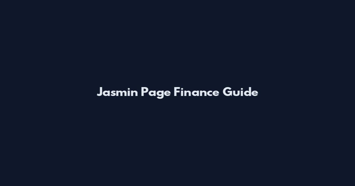 Jasmin Page Finance Guide