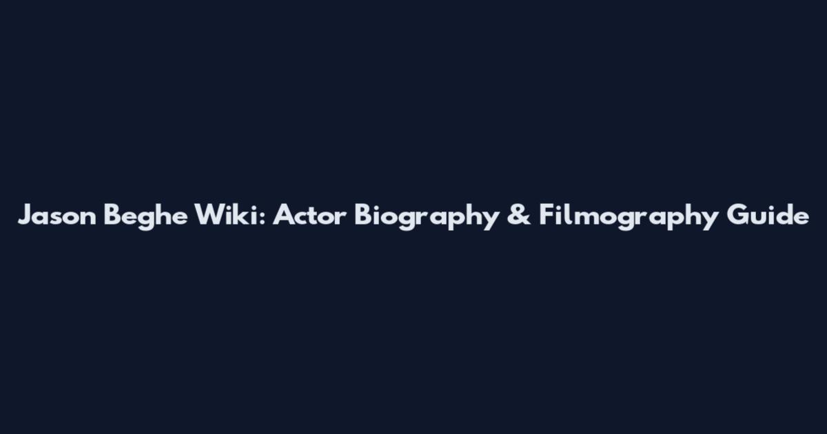 Jason Beghe Wiki: Actor Biography & Filmography Guide
