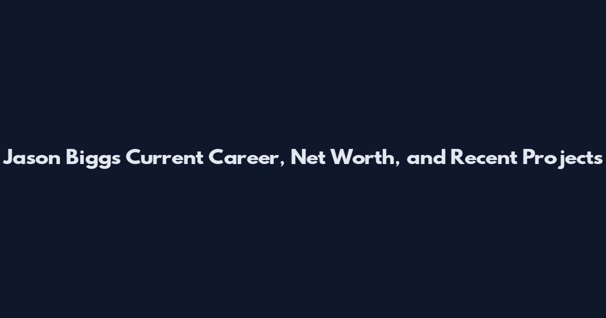 Jason Biggs Current Career, Net Worth, and Recent Projects