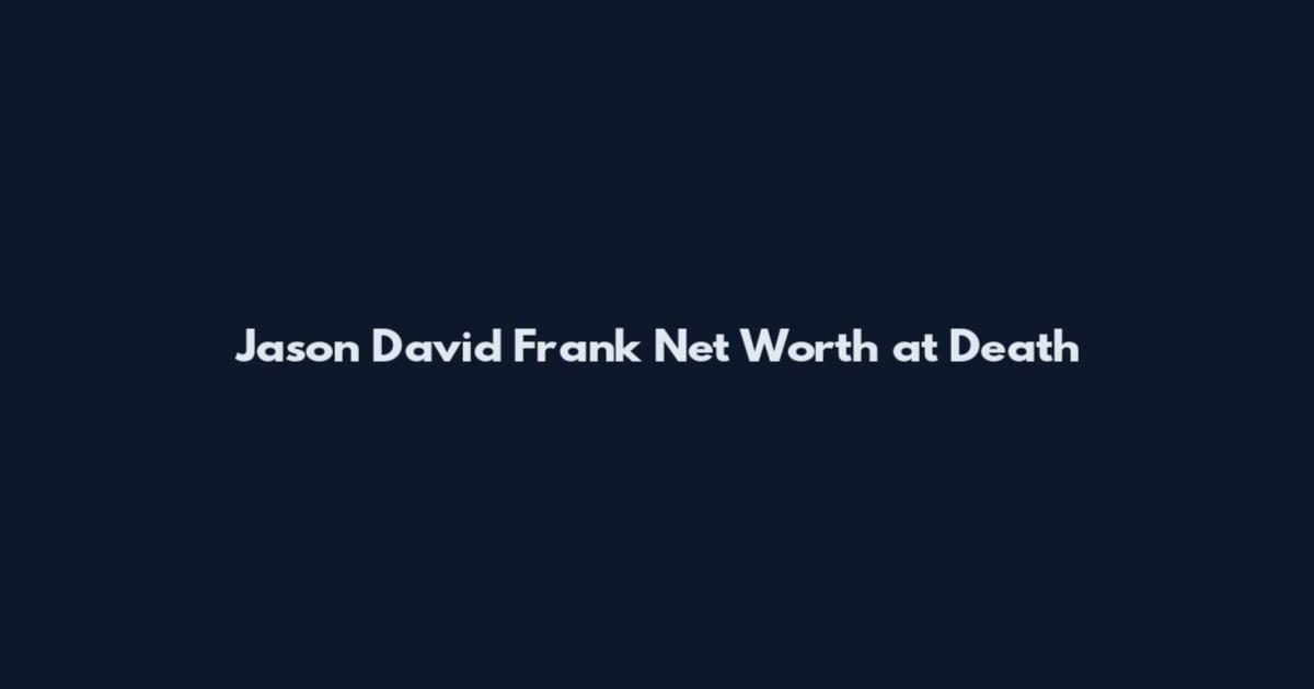 Jason David Frank Net Worth at Death