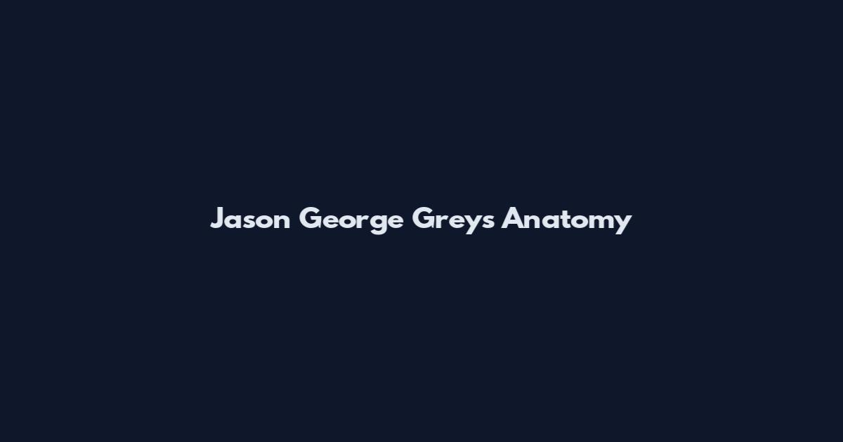 Jason George Grey's Anatomy