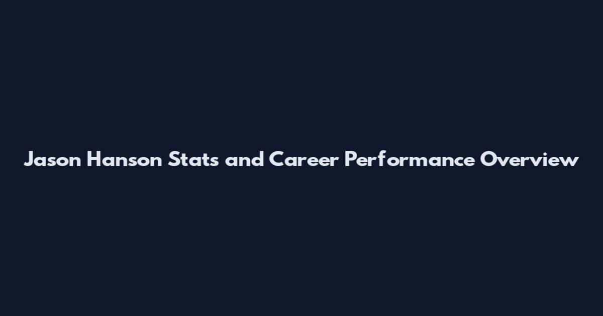 Jason Hanson Stats and Career Performance Overview
