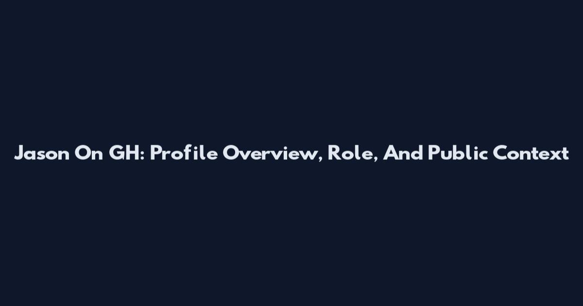 Jason On GH: Profile Overview, Role, And Public Context