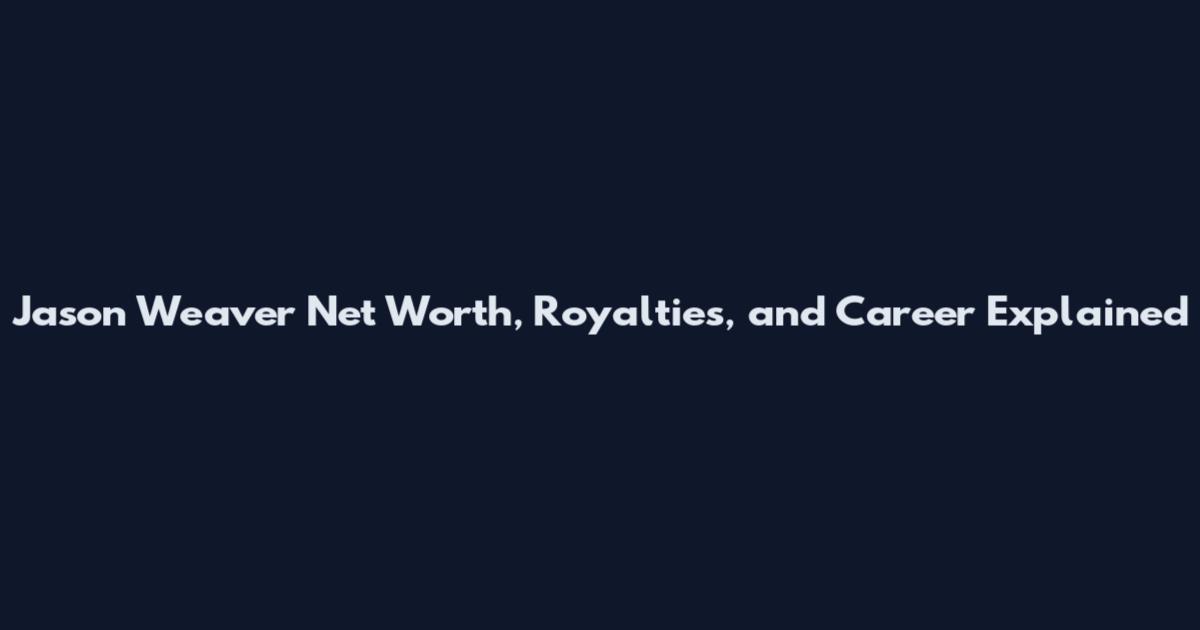 Jason Weaver Net Worth, Royalties, and Career Explained