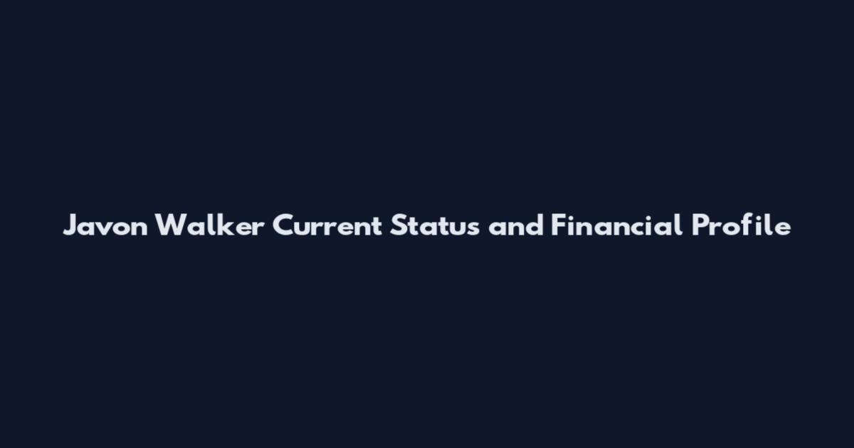 Javon Walker Current Status and Financial Profile