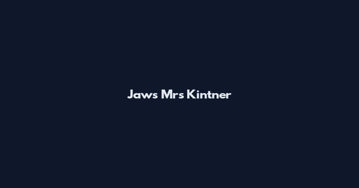 Jaws Mrs Kintner