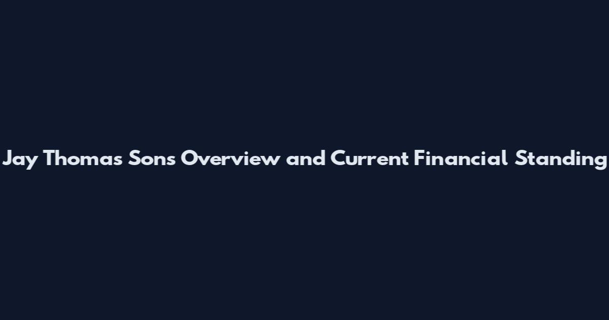 Jay Thomas Sons Overview and Current Financial Standing