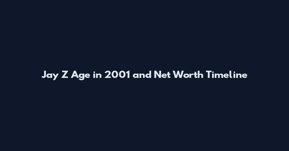 Jay Z Age in 2001 and Net Worth Timeline