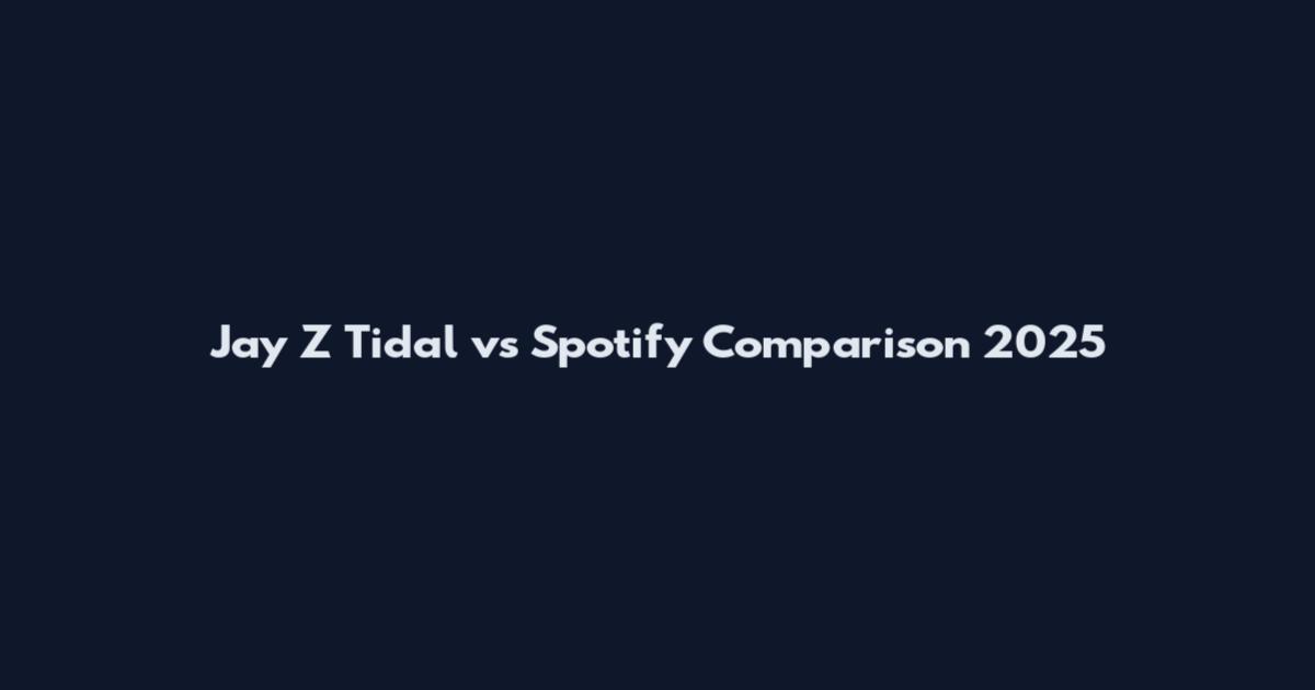 Jay Z Tidal vs Spotify Comparison 2025