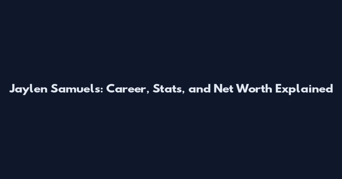 Jaylen Samuels: Career, Stats, and Net Worth Explained