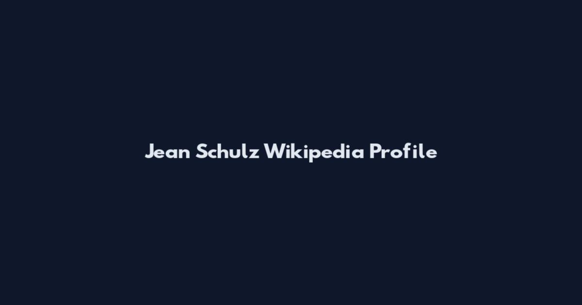 Jean Schulz Wikipedia Profile