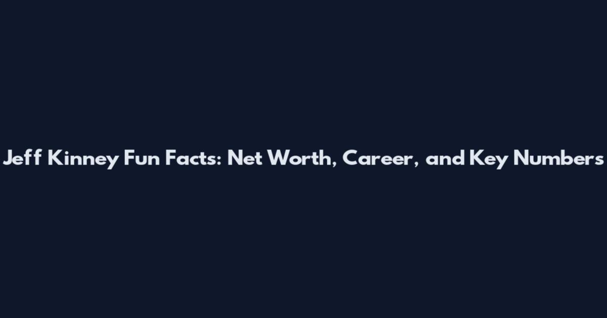 Jeff Kinney Fun Facts: Net Worth, Career, and Key Numbers