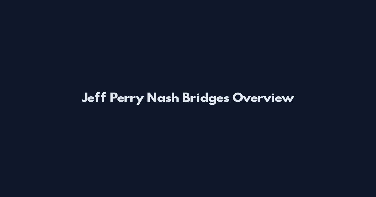 Jeff Perry Nash Bridges Overview
