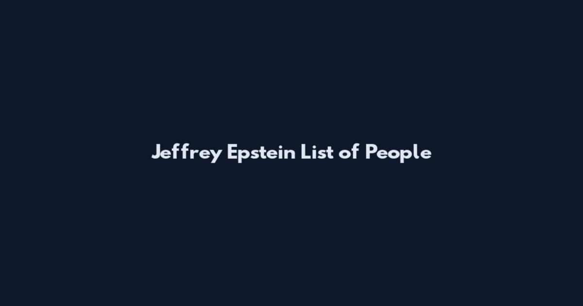 Jeffrey Epstein List of People