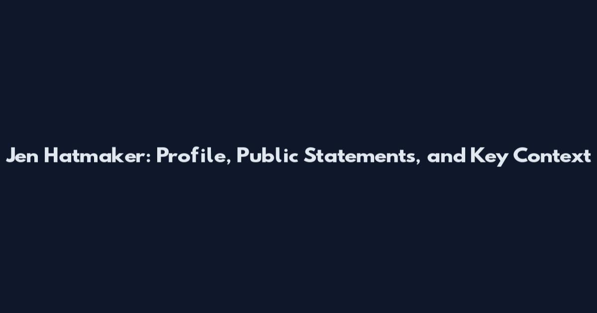 Jen Hatmaker: Profile, Public Statements, and Key Context
