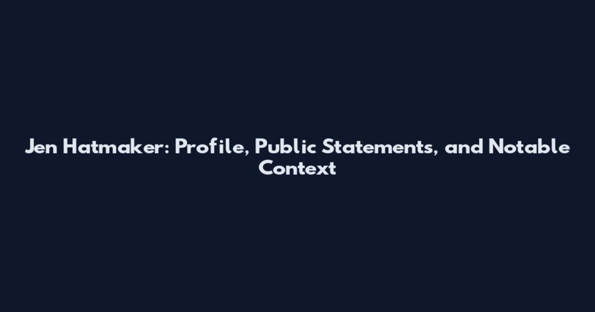 Jen Hatmaker: Profile, Public Statements, and Notable Context