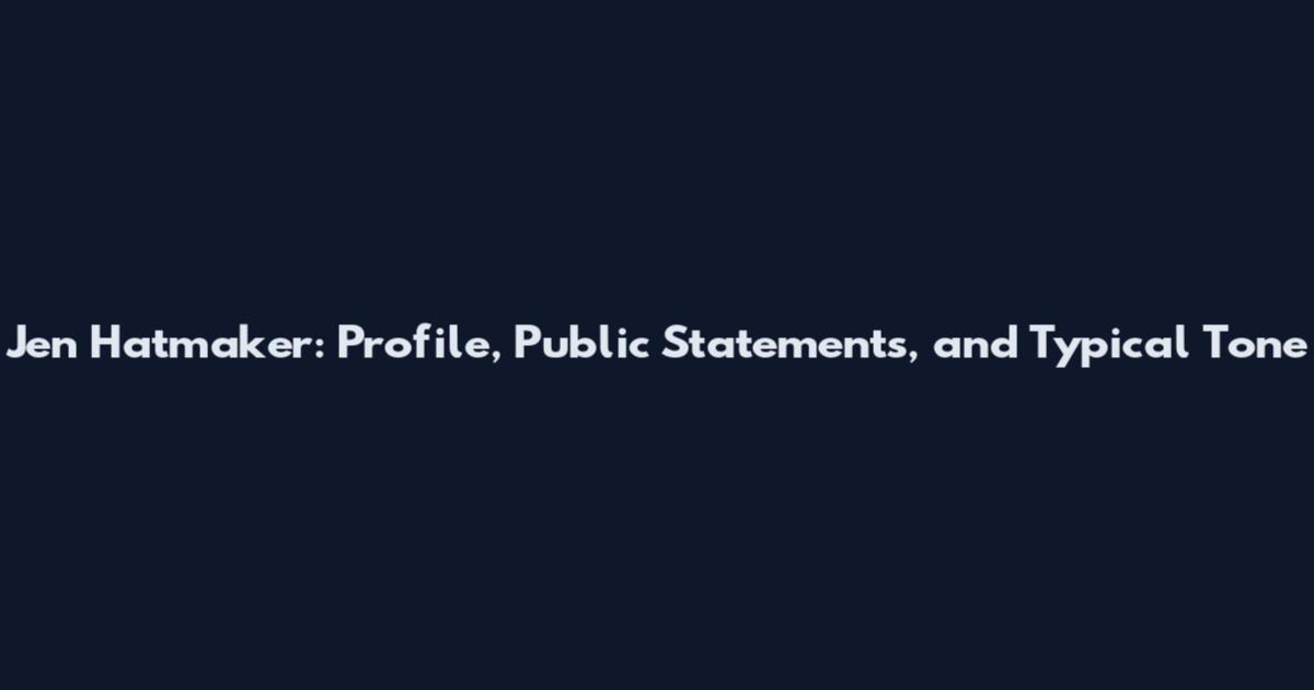 Jen Hatmaker: Profile, Public Statements, and Typical Tone