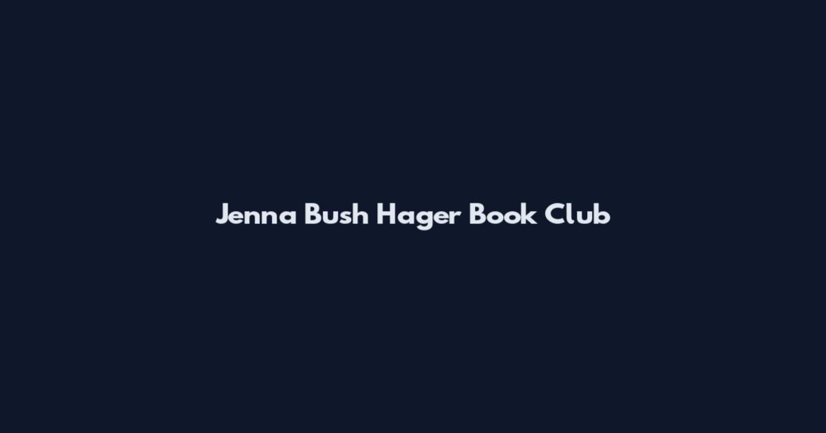 Jenna Bush Hager Book Club