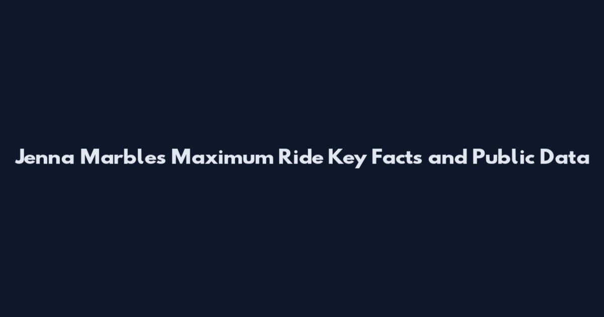 Jenna Marbles Maximum Ride Key Facts and Public Data